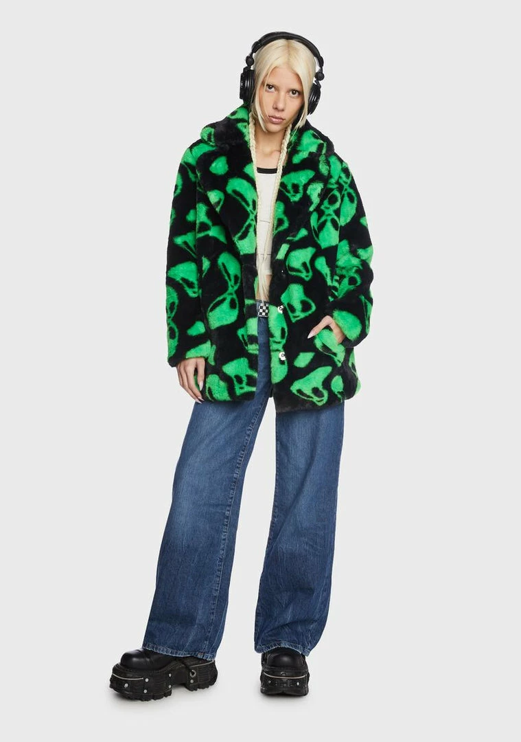 Girlfriend Material Alien Hendrix Faux Fur Coat Faux Fur Jacket