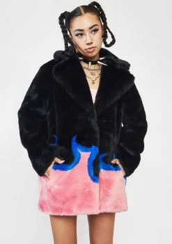 Girlfriend Material Flame Hendrix Faux Fur Coat Outerwear