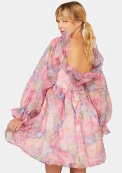 Fanciful Doll Fancy Colorful Floral Dress