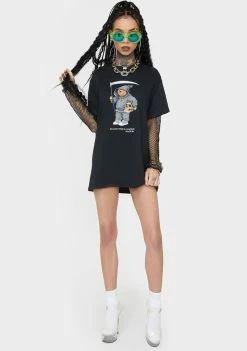 No Hours Black Solo Bear Graphic Tee