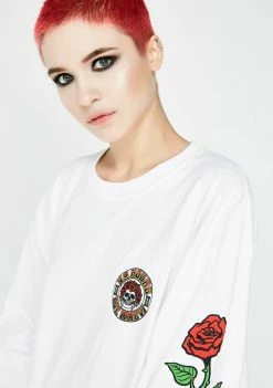 No Hours Tops Roses Long Sleeve Tee