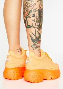 Buffalo London Juicy Classic Low Reflective Leather Sneakers