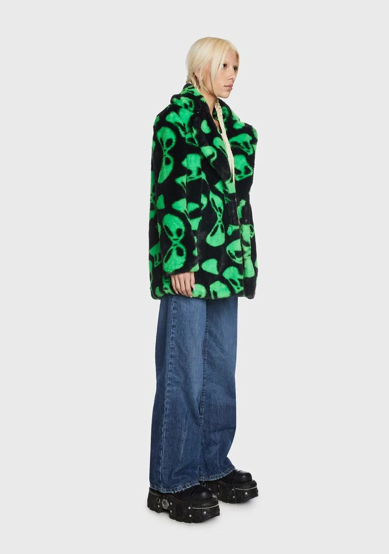 Girlfriend Material Alien Hendrix Faux Fur Coat Faux Fur Jacket