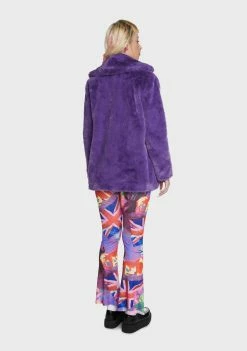 Girlfriend Material Faux Fur Jacket Purple Hendrix Faux Fur Coat