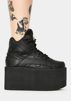Buffalo London Dark Rising Towers High Nappa Leather Sneakers Platforms