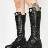 Buffalo London Gill Leather Knee High Platform Boots