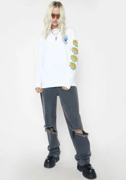 No Hours In Bloom Long Sleeve Graphic Tee Tops