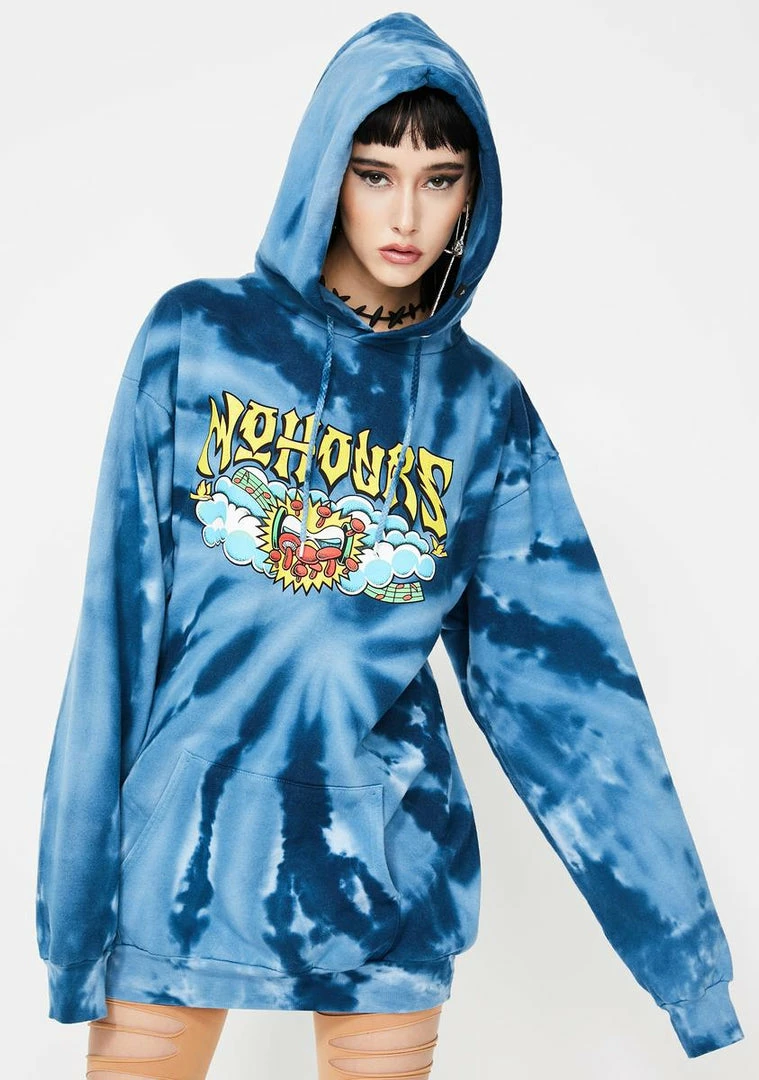 No Hours Tops High Note Tie Dye Hoodie