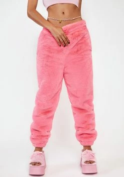 Girlfriend Material Bottoms Pink Tommy Faux Fur Pants