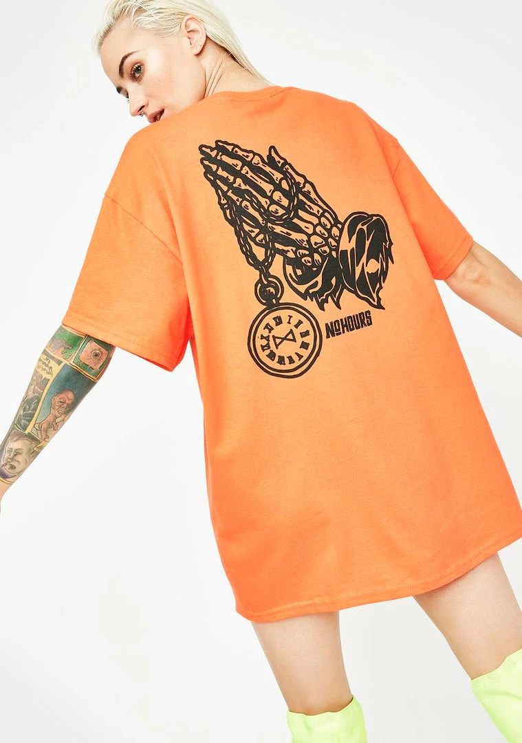 No Hours Tops Pray Graphic Tee