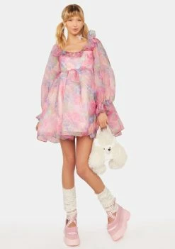 Fanciful Doll Fancy Colorful Floral Dress