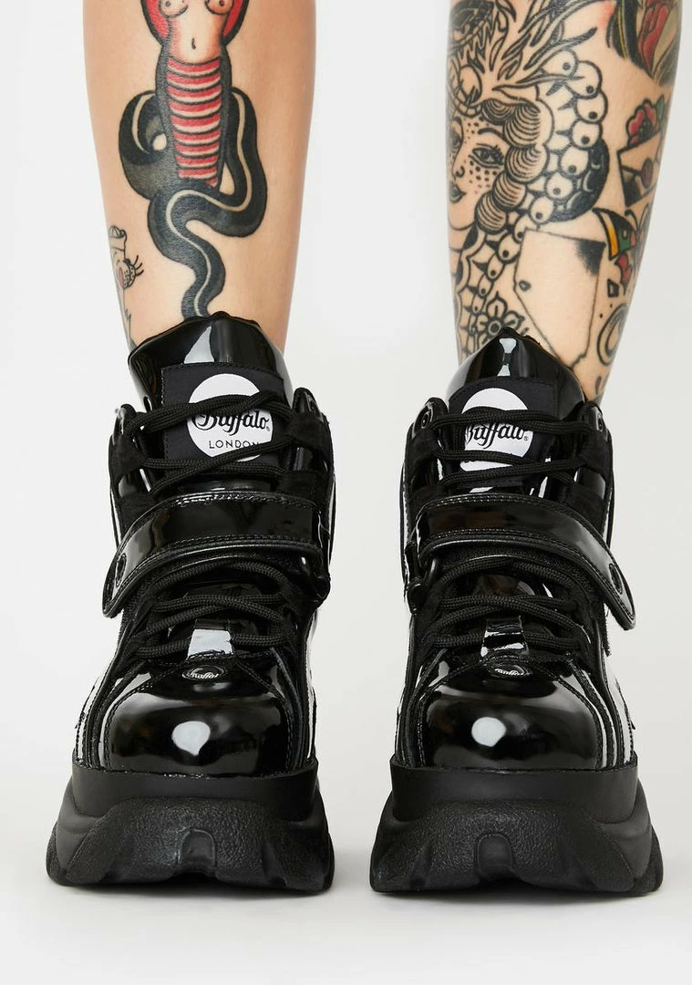 Buffalo London Classic High Patent Leather Sneakers Platforms