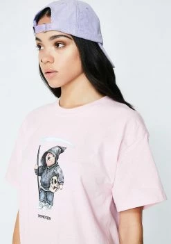 No Hours Light Pink Solo Bear Tee