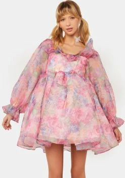 Fanciful Doll Fancy Colorful Floral Dress