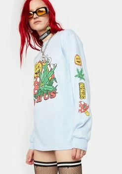 No Hours Grow Long Sleeve Graphic Tee Tops