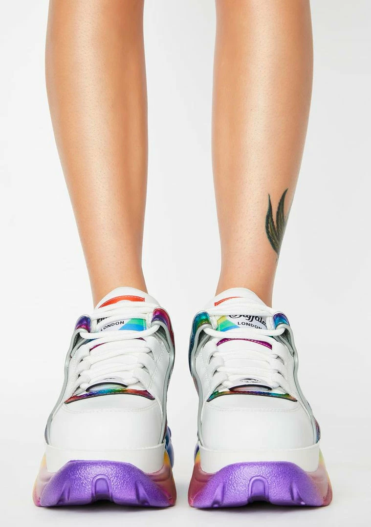 Buffalo London Platforms Rainbow Classic Low Leather Sneakers
