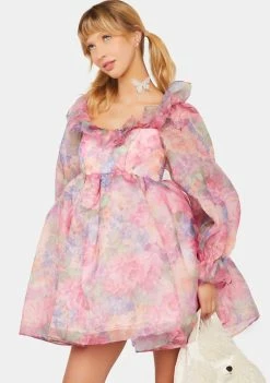 Fanciful Doll Fancy Colorful Floral Dress