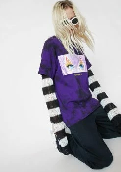 No Hours Truly Tie Dye Graphic Tee Tops