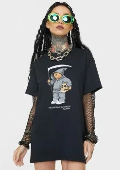 No Hours Black Solo Bear Graphic Tee