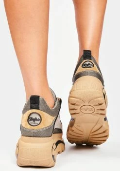 Buffalo London Platforms Beige Multi Classic Low Suede Platform Sneakers