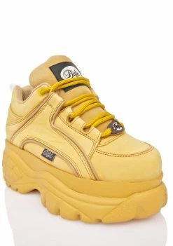 Buffalo London Nubuck Beige Platform Sneakers