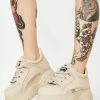 Buffalo London Cream Classic Low Leather Sneakers Platforms