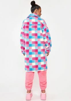 Girlfriend Material Check Sander Teddy Jacket Outerwear