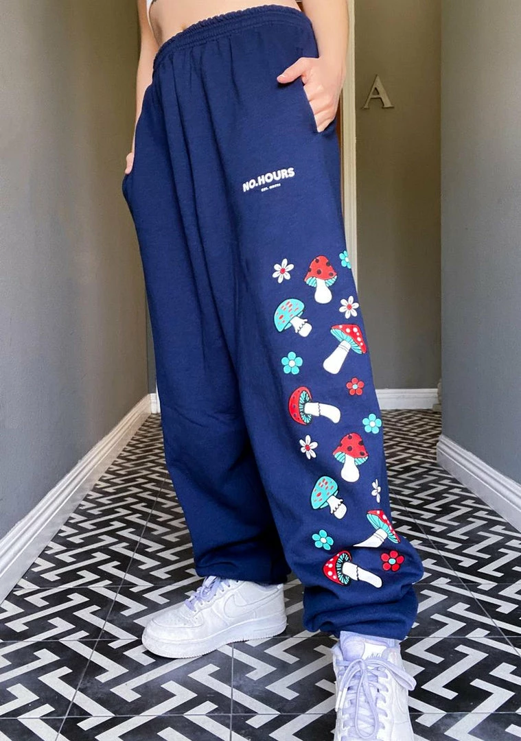 No Hours Bottoms Shroom Graphic Sweatpants