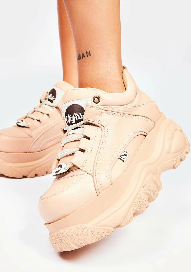 Buffalo London Biscuit Classic Low Leather Platform Sneakers