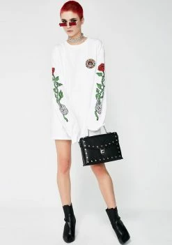 No Hours Tops Roses Long Sleeve Tee