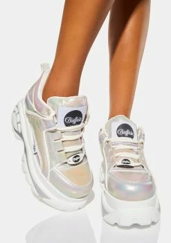 Buffalo London Platforms Rainbow Metallic Classic Low Platform Sneakers