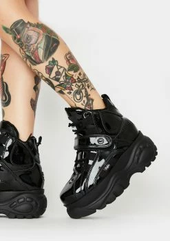 Buffalo London Classic High Patent Leather Sneakers Platforms