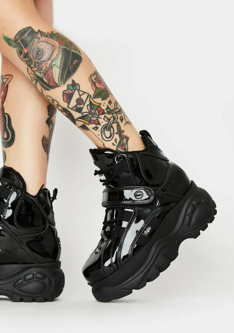 Buffalo London Classic High Patent Leather Sneakers Platforms