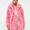 Girlfriend Material Pink Tiger Kai Faux Fur Coat Outerwear