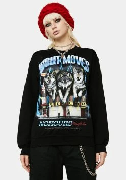 No Hours Tops Midnight Run Crew Sweatshirt