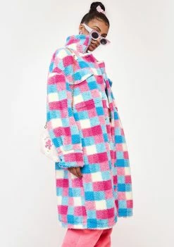 Girlfriend Material Check Sander Teddy Jacket Outerwear