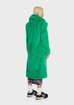 Girlfriend Material Green Kai Faux Fur Coat Faux Fur Jacket