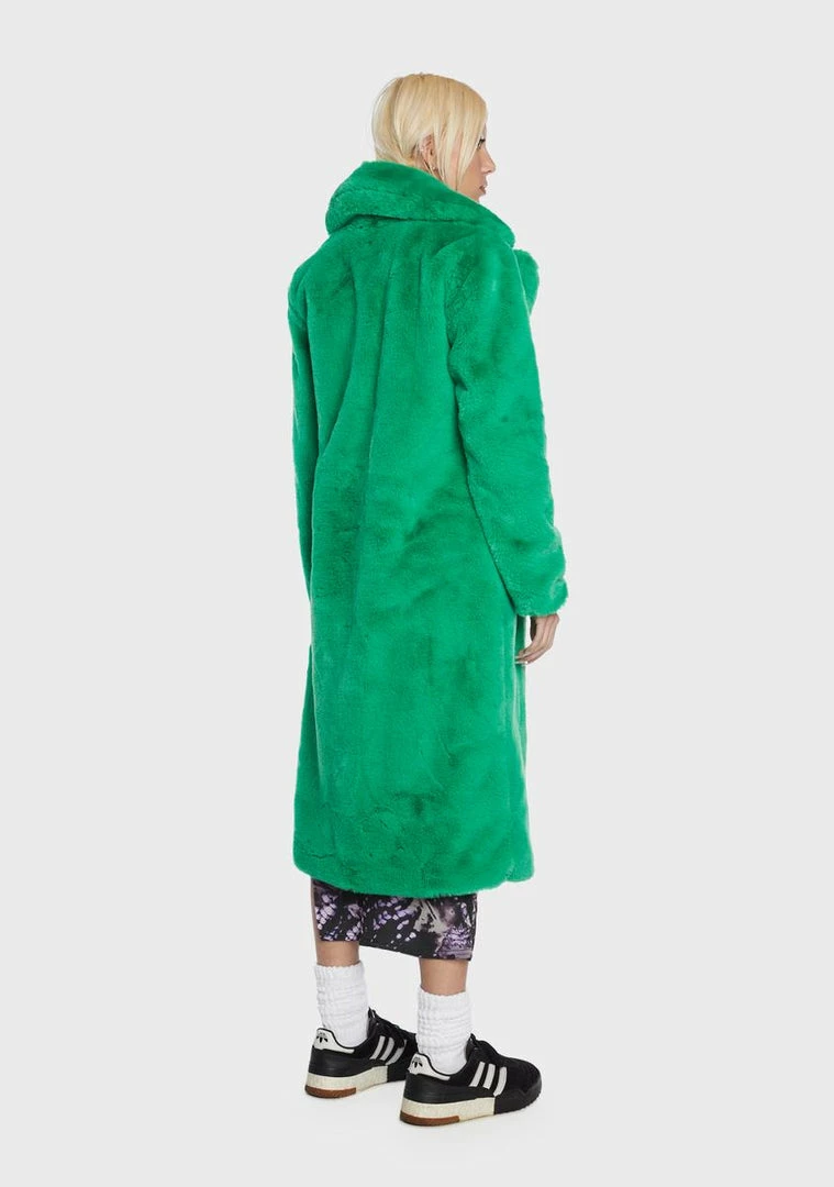 Girlfriend Material Green Kai Faux Fur Coat Faux Fur Jacket