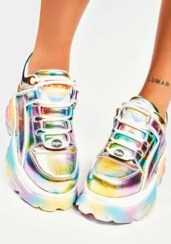 Buffalo London Platforms Pastel Metallic Classic Low Platform Sneakers
