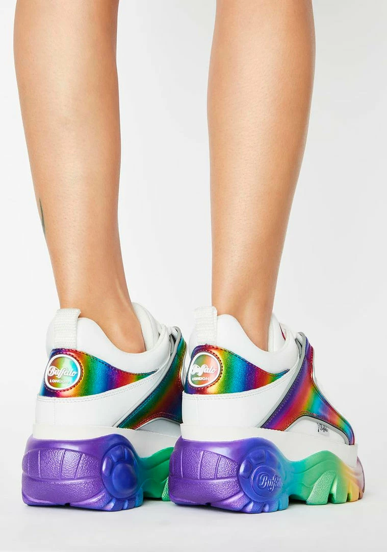 Buffalo London Platforms Rainbow Classic Low Leather Sneakers
