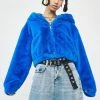 Girlfriend Material Blue Harrie Faux Fur Jacket