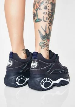 Buffalo London Navy Classic Low Leather Sneakers