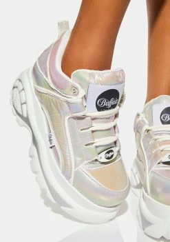 Buffalo London Platforms Rainbow Metallic Classic Low Platform Sneakers
