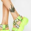 Buffalo London Neon Yellow Bo Platform Sandals Platforms