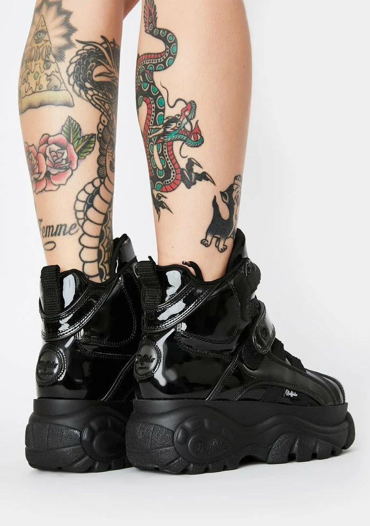 Buffalo London Classic High Patent Leather Sneakers Platforms