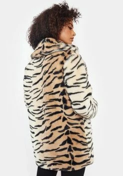 Girlfriend Material Tiger Hendrix Faux Fur Coat