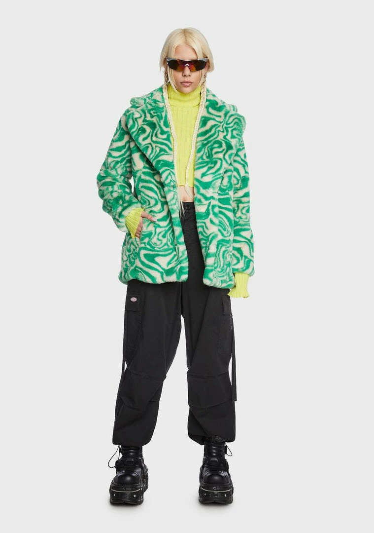 Girlfriend Material Swirl Hendrix Faux Fur Coat Faux Fur Jacket