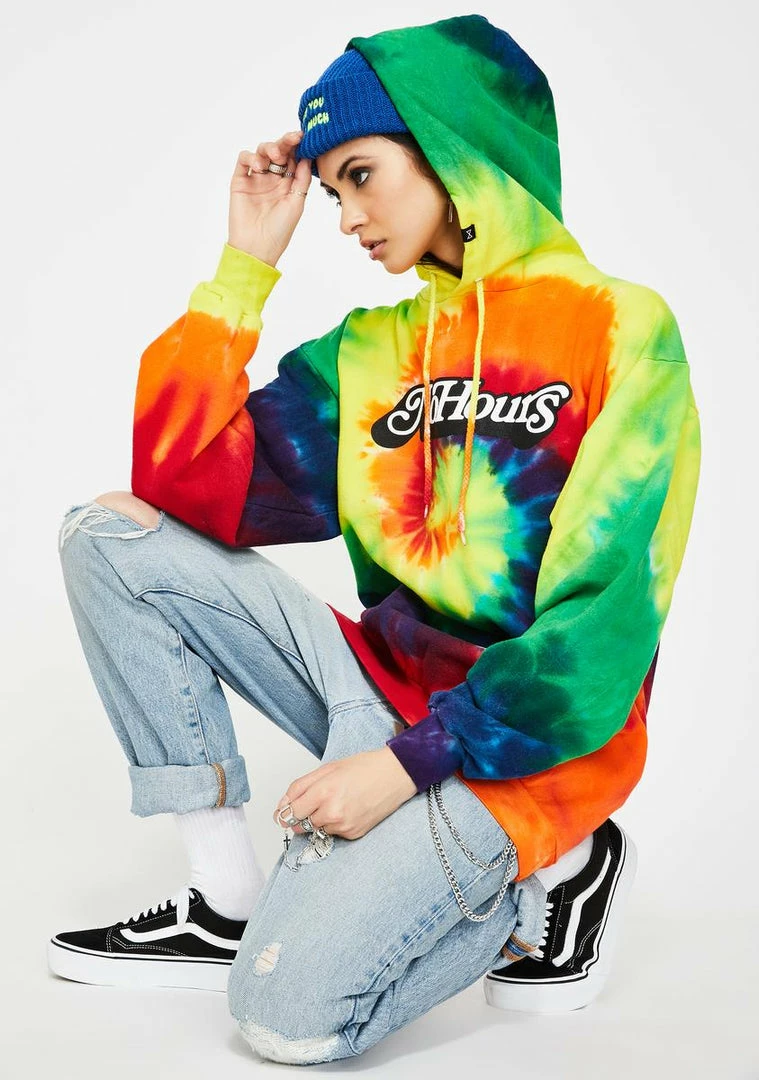 No Hours Tops Tie Dyehouse Hoodie