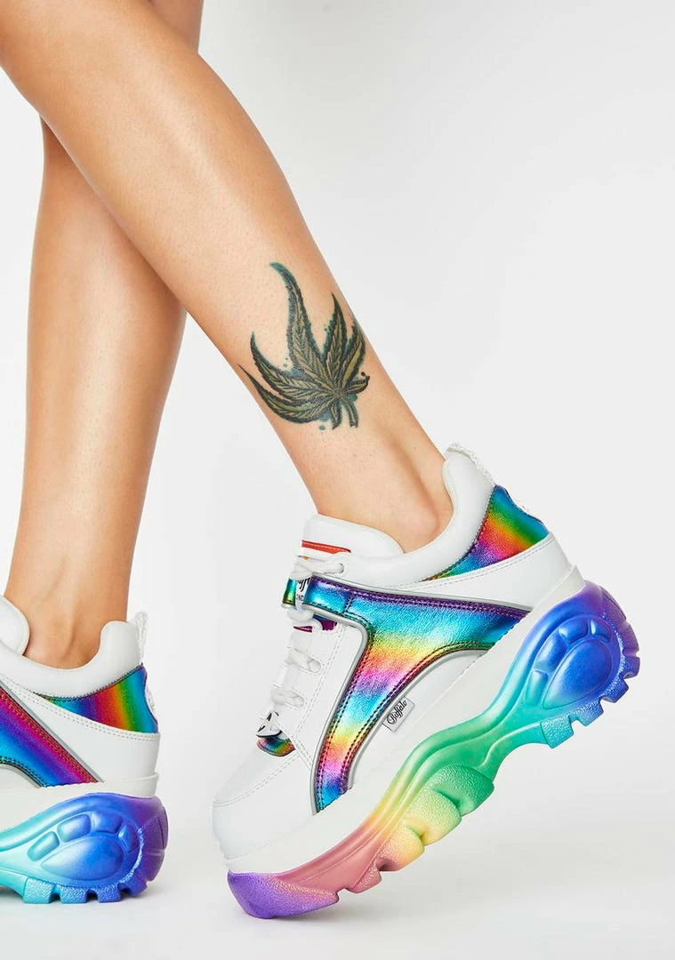 Buffalo London Platforms Rainbow Classic Low Leather Sneakers