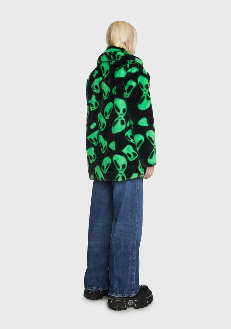 Girlfriend Material Alien Hendrix Faux Fur Coat Faux Fur Jacket